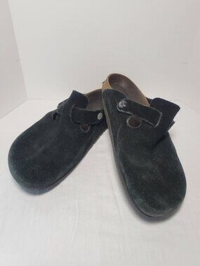 Birkenstock Boston Black Suede Leather Clogs Men's Approx 9-10